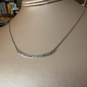 Adornia Diamond Curved Bar Necklace